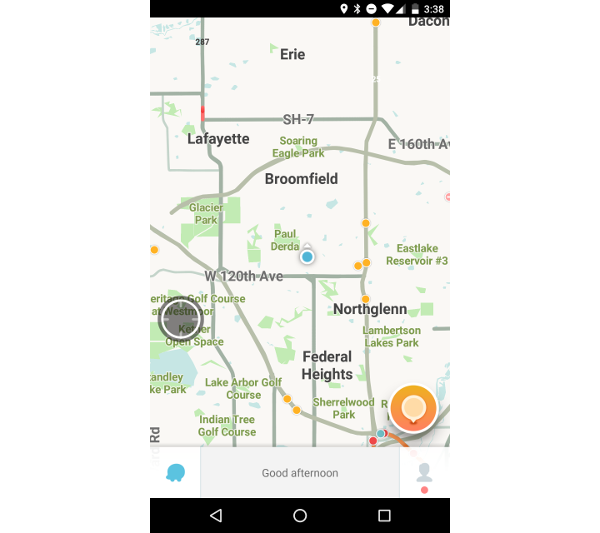 Map Home Screen in Waze